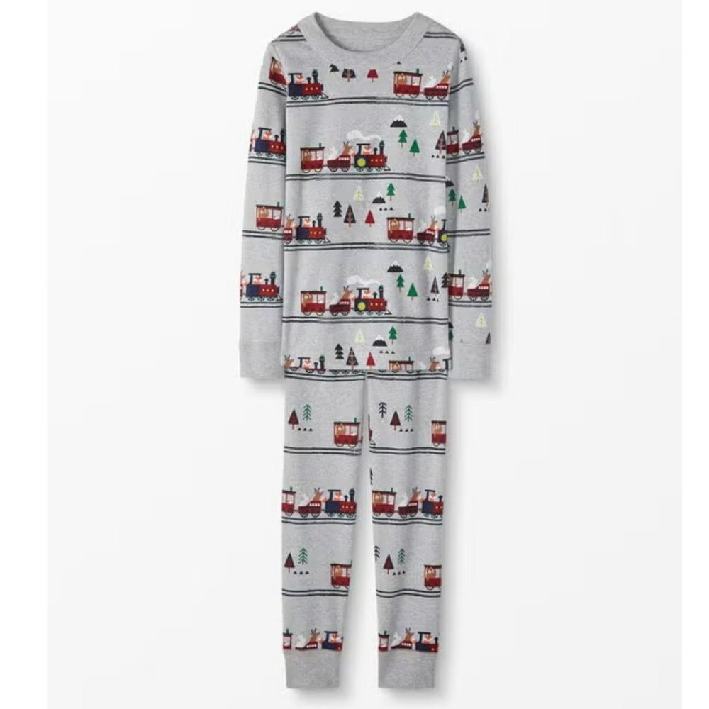 HANNA ANDERSSON Train Long John Pajama Set - 140 OR 10 (PRE-OWNED)